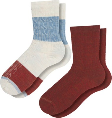 Women's Smartwool Colorblock Cable 2 Pack Crew Socks