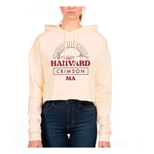 USCAPE Women's Harvard Crimson Old School Crop Hoodie