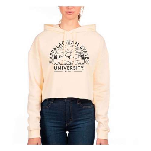 USCAPE Women's Appalachian State Mountaineers Voyager Crop cre-neck hoodie