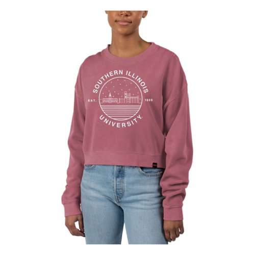 USCAPE Women's Southern Illinois Salukis Starry Scape Pigment Dyed Crop Crew