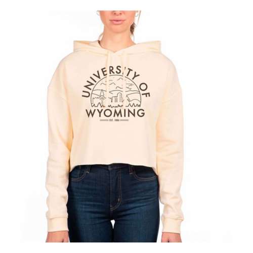 USCAPE Women's Wyoming Cowboys Voyager Crop Hoodie