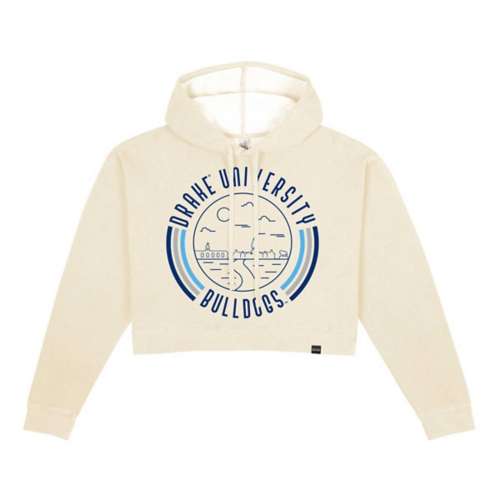 USCAPE Women's Drake Bulldogs 90's Flyer Pigment Dyed Crop Hoodie