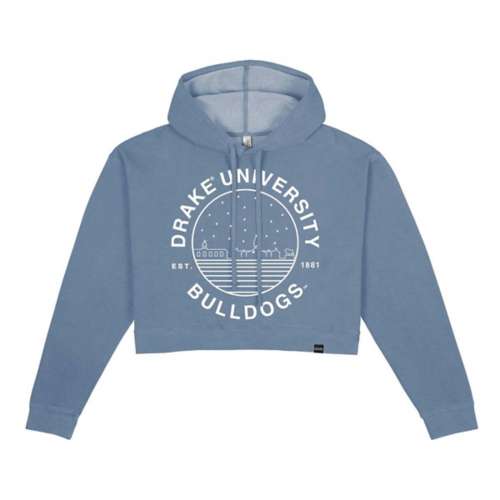 USCAPE Women's Drake Bulldogs Starry Scape Pigment Dyed Crop Hoodie