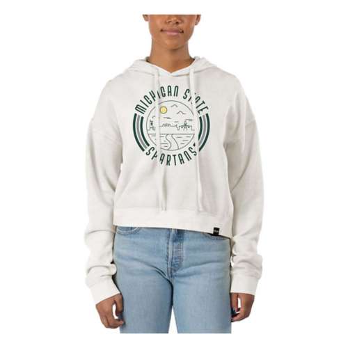 USCAPE Women s Michigan State Spartans 90 s Flyer Pigment Dyed Crop Hoodie Witzenberg Sneakers Sale Online Midweight and super soft sweatshirt with brushed interior