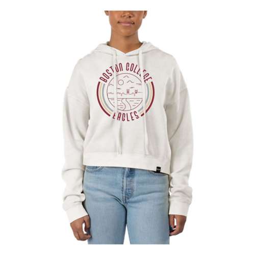 USCAPE Women's Boston College Eagles 90's Flyer Pigment Dyed Crop Hoodie