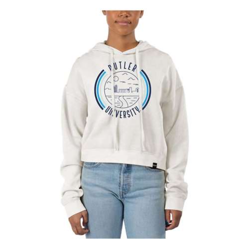 USCAPE Women's Butler Bulldogs 90's Flyer Pigment Dyed Crop Hoodie
