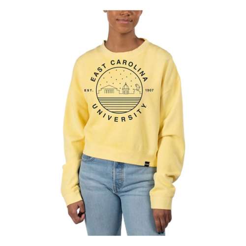 USCAPE Women's East Carolina Pirates Starry Scape Pigment Dyed Crop Crew