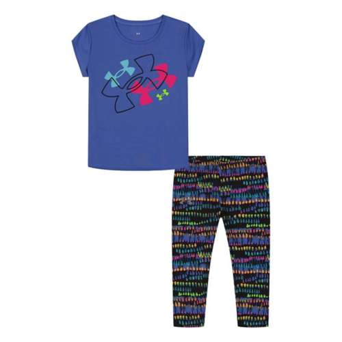 Girls' Under Armour Watercolor Logo T-Shirt and Tights Set