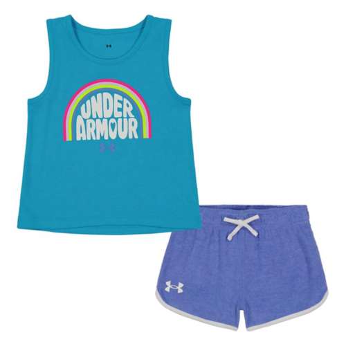Girls' Under Armour Rainbow Wordmark Tank and Shorts Set