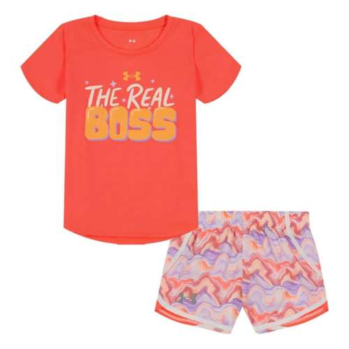 Girls' Under Armour Mixed Waves T-Shirt and Shorts Set