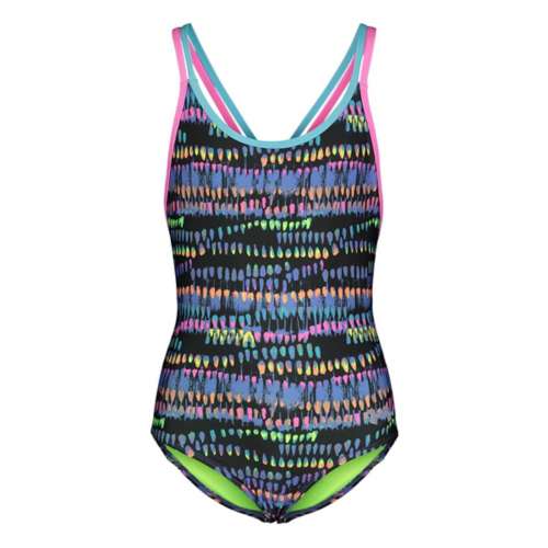 Girls' Under Armour Watercolor Drip One Piece Swimsuit