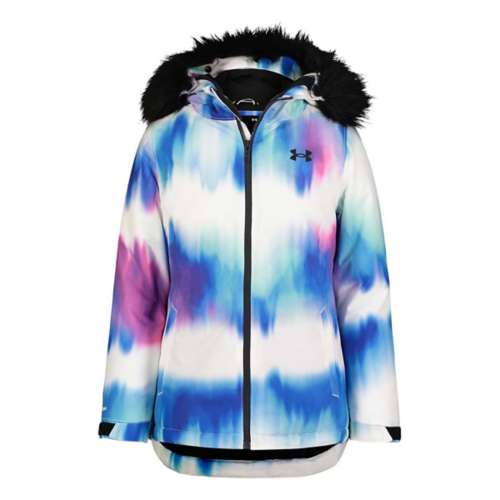 Girls' Under Armour Printed Laila Fur Trim Hooded Shell Jacket