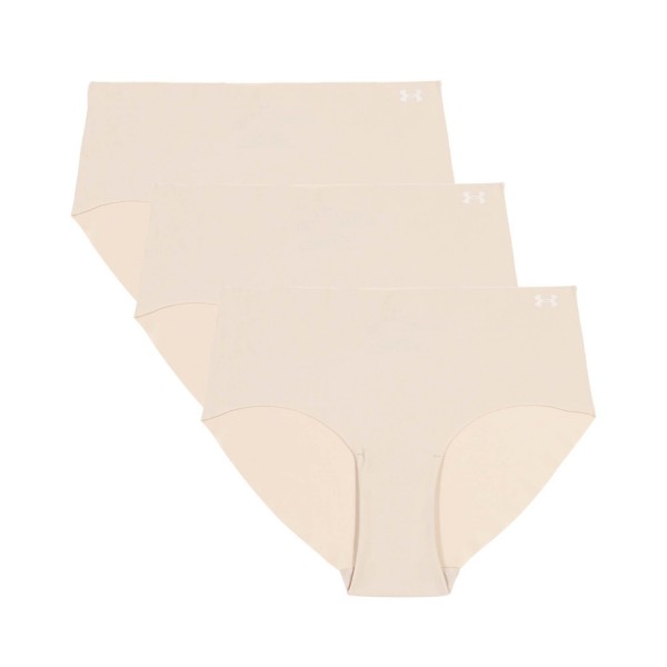Women's Under Armour Pure No Show Hipster Underwear Underwear 3 Pack Large VNC Pink