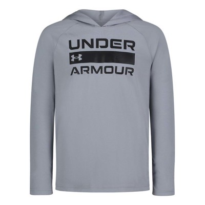 Kids' Under Armour Logo Wordmark Long Sleeve Hooded T-Shirt