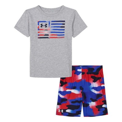 Toddler Boys' Under mangas Armour Freedom Flag Camo T-Shirt and Shorts Set
