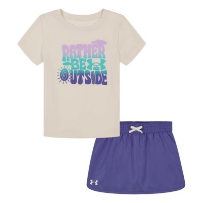 Girls' Under armour Siyah Be Outside T-Shirt and Skort Set