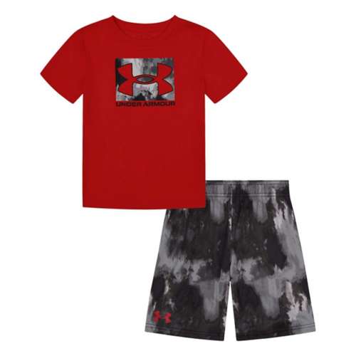 Kids' Under armour Running Eroded Wash T-Shirt and Shorts Set