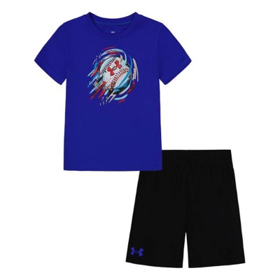 Toddler Under blu armour Max Baseball T-Shirt and Shorts Set