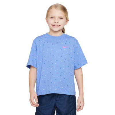 Kids' anthracite nike Sportswear Boxy Swoosh AOP T-Shirt