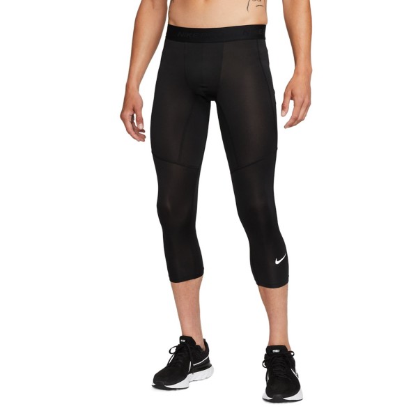 Men's Nike Pro Dri-FIT 3/4-Length Fitness Running Tights Medium Black/White