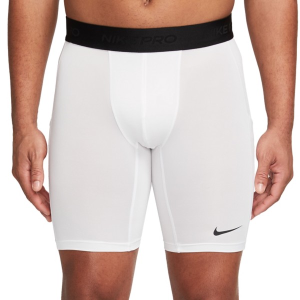 Men's Nike Pro Dri-FIT Fitness Long Compression Shorts Medium White/Black