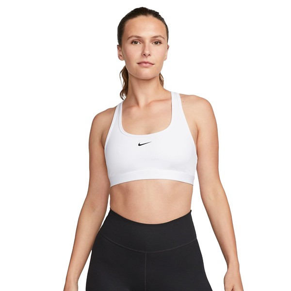 Women's Nike Volleyball Swoosh Light Support Sports Bra Small White/Black