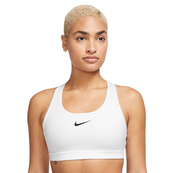 Women's Nike Swoosh Medium Support Sports Bra Small white/Stone Mauve/Black