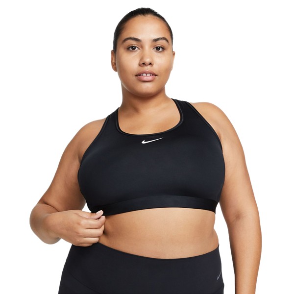 Women's Nike Swoosh Medium Support Sports Bra 2X Black/White