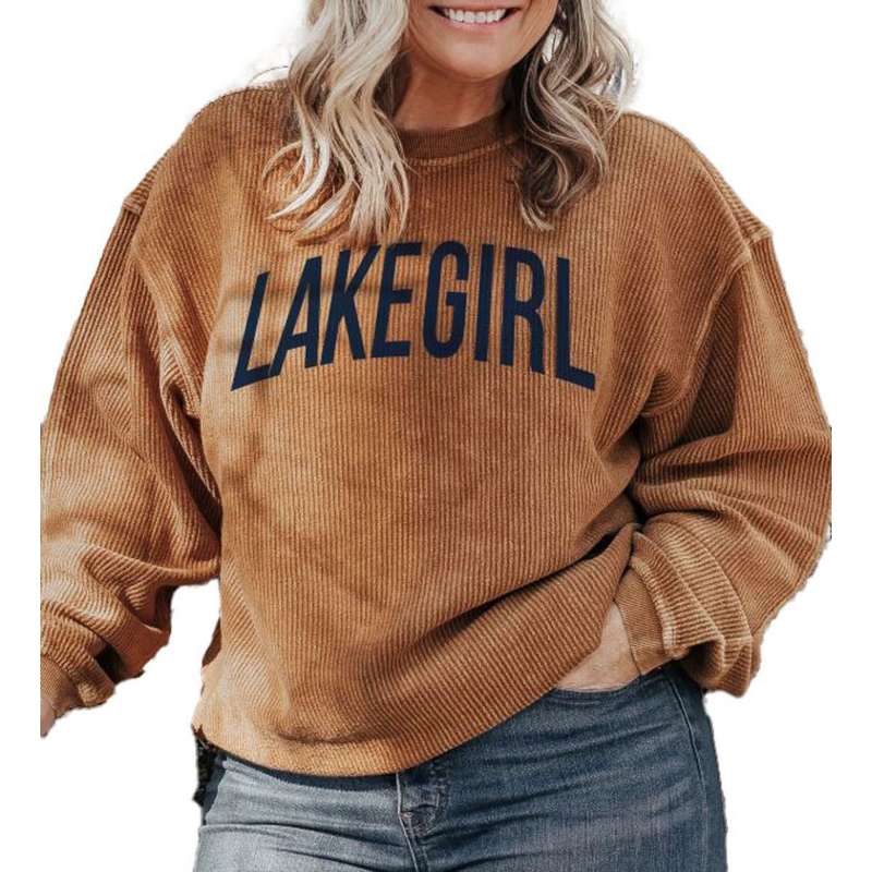 Women's Lakegirl Corded Ribbed Crewneck Sweatshirt
