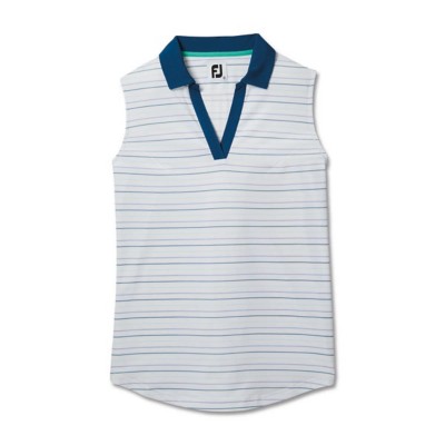 Women's FootJoy Stripe Sleeveless Golf Polo