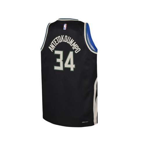 Nike Youth Milwaukee Bucks Giannis Antetokounmpo #34 Dri-Fit Swingman Jersey - Black - S Each