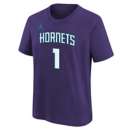 Nike Kids' Charlotte Hornets LaMelo Ball #1 2022 Statement Name & Number T-Shirt