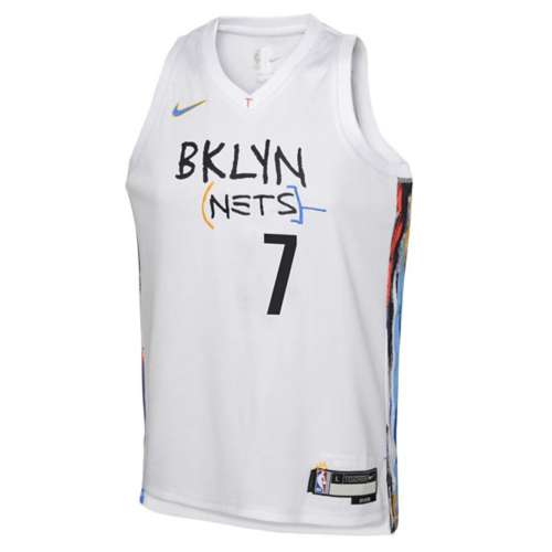 Nike Youth 2022-23 City Edition Brooklyn Nets Kevin Durant #7 White Dri-Fit Swingman Jersey, Boys', XL