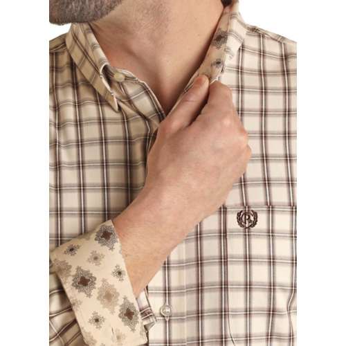 Men's Rock & Roll Denim Collection Long Sleeve Button Up Shirt