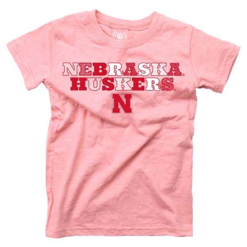 Wes and Willy Baby Girls' Nebraska Cornhuskers Pink Basic Logo T-Shirt