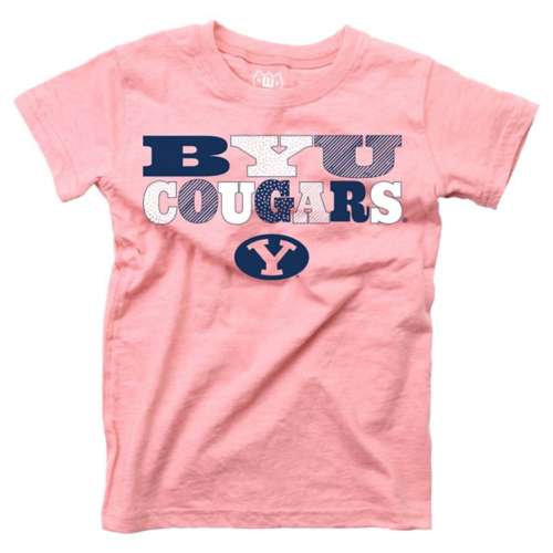 Wes and Willy Baby Girls' BYU Cougars Pink Basic Logo T-Shirt
