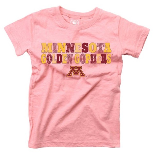 Wes and Willy Kids' Girls' Minnesota Golden Gophers Pink Basic Logo T-Shirt - Primary Image