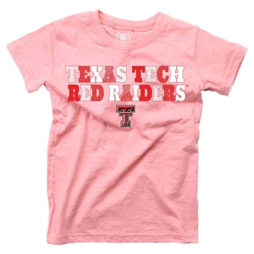 Wes and Willy Kids' Girls' Texas Tech Red Raiders Pink Basic Logo T-Shirt
