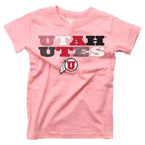 Wes and Willy Kids' Girls' Utah Utes Pink Basic Logo T-Shirt