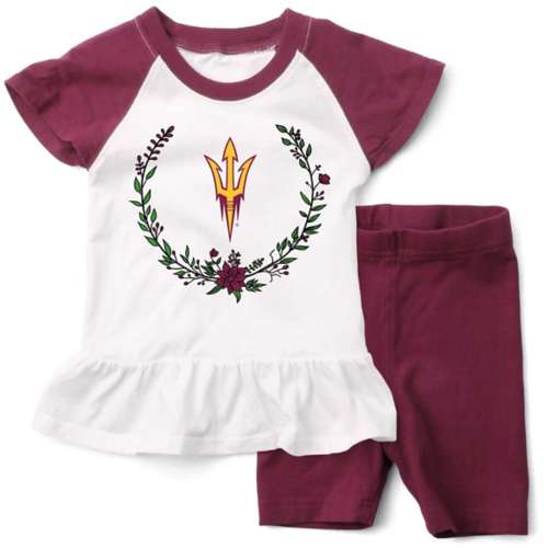 Wes and Willy Toddler Girls' Arizona State Sun Devils Ruffle T-Shirt & Short Set