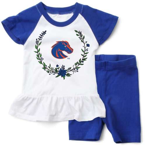 Wes and Willy Baby Girls' Boise State Broncos Ruffle T-Shirt & Short Set