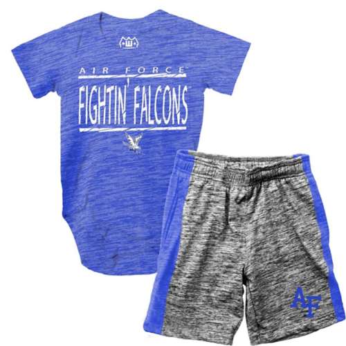 Wes and Willy Baby Air Force Falcons Contrast Onesie & Short Set
