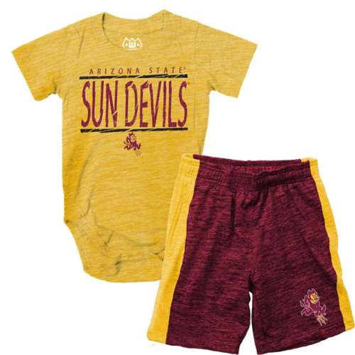 Wes and Willy Baby Arizona State Sun Devils Contrast Onesie & Short Set