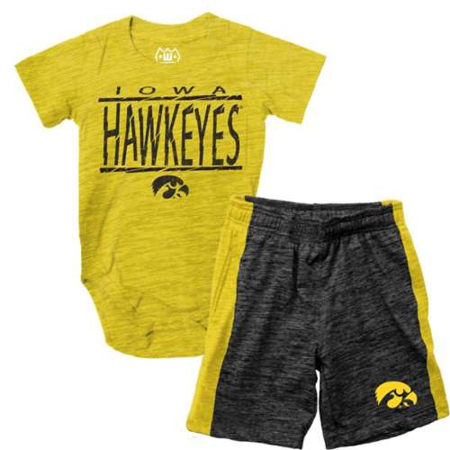 Wes and Willy Baby Iowa Hawkeyes Contrast Onesie & Short Set