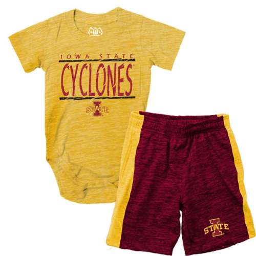 Wes and Willy Baby Iowa State Cyclones Contrast Onesie & Short Set