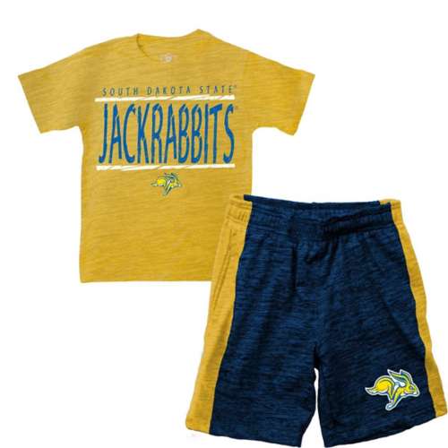 Wes and Willy Kids' South Dakota State Jackrabbits Cy Contrast T-shirt button-up & Short Set