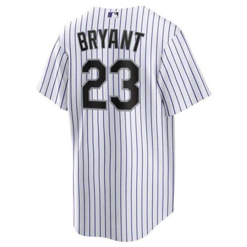 Nike MLB Colorado Rockies (Kris Bryant) Men's Replica Baseball Jersey - White/Purple L