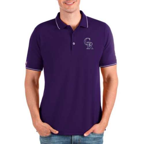 Colorado Rockies Polo Shirt Men's Medium Black Polyester New