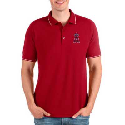 Chain Geo Jacquard Polo Red - Calibre Menswear