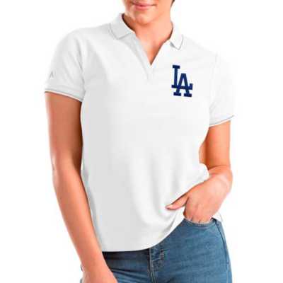 Men's Antigua Heathered Gray Los Angeles Dodgers Affluent Polo